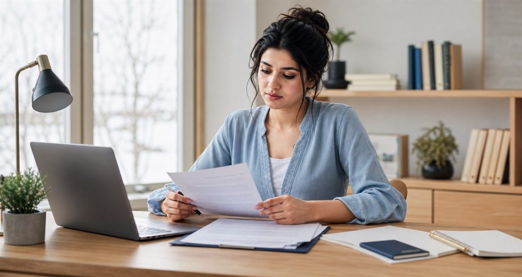 Student preparing documents for a Finland study residence permit